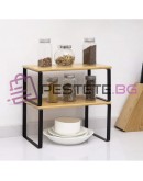 Двоен кухненски рафт бамбуков